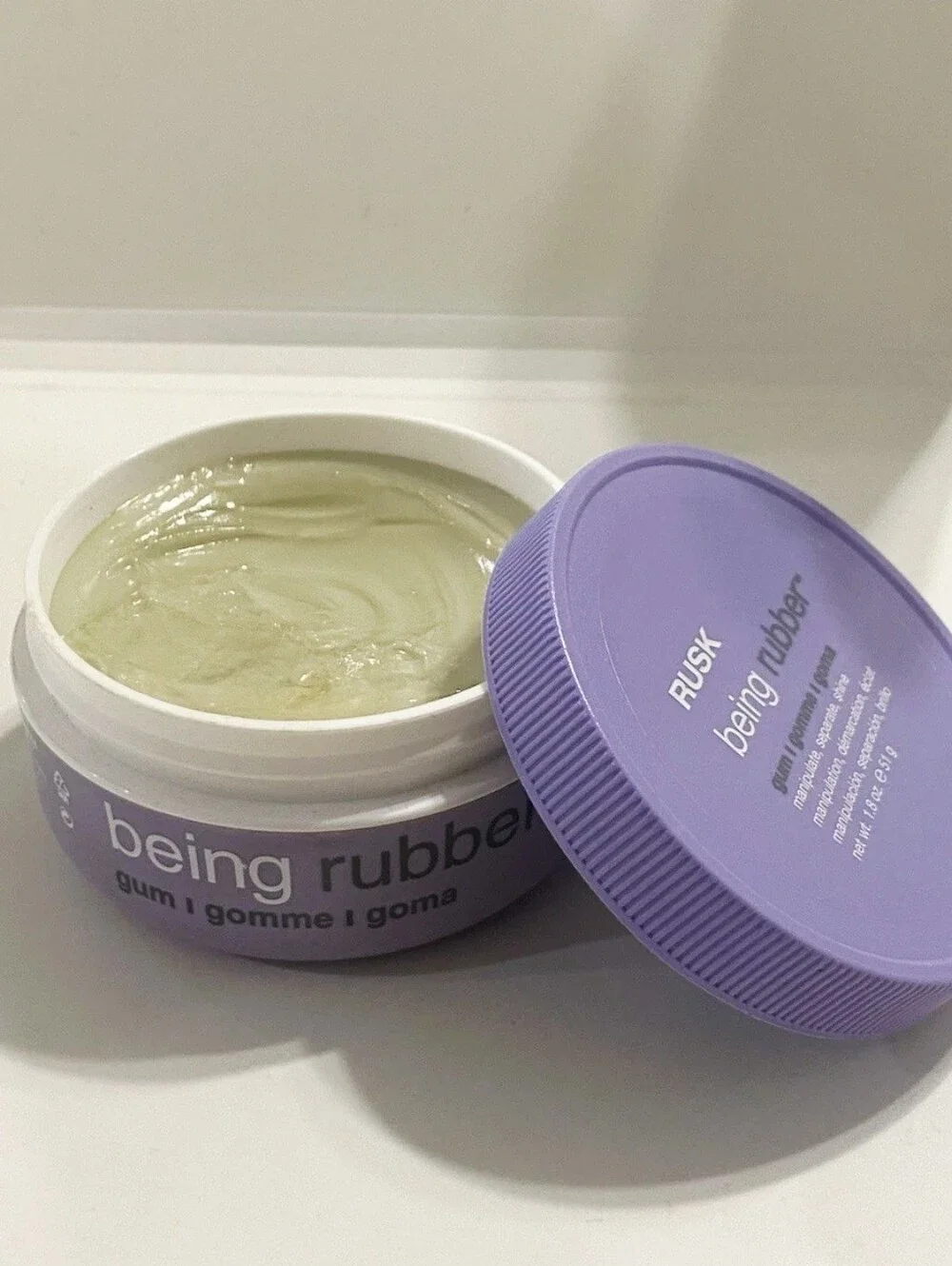 NWT 》2×《 RUSK BEING RUBBER HAIR GUM FOR SEPARATION & SHINE!